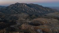 Aerial view of a rare earth minerals mine in the Mojave National Preserve in California.
