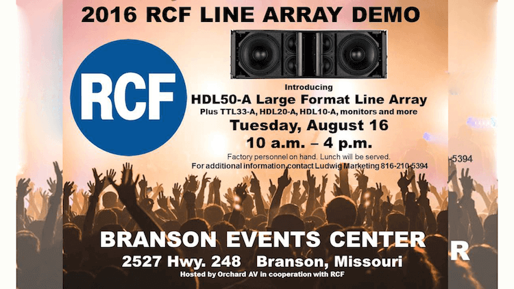 RCF Continues 2016 Line Array Roadshow