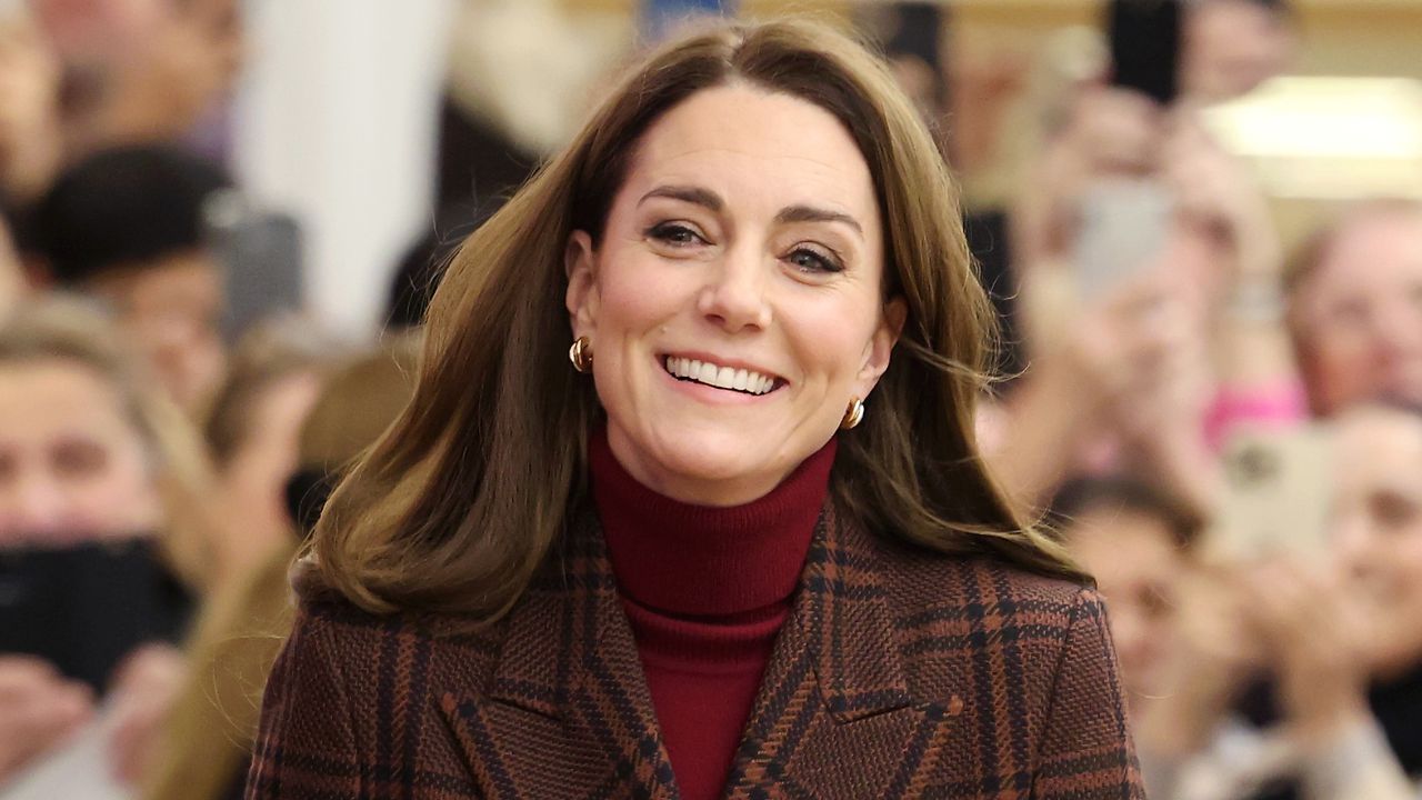 Catherine, Princess of Wales smiles during a visit to The Royal Marsden Hospital on January 14, 2025