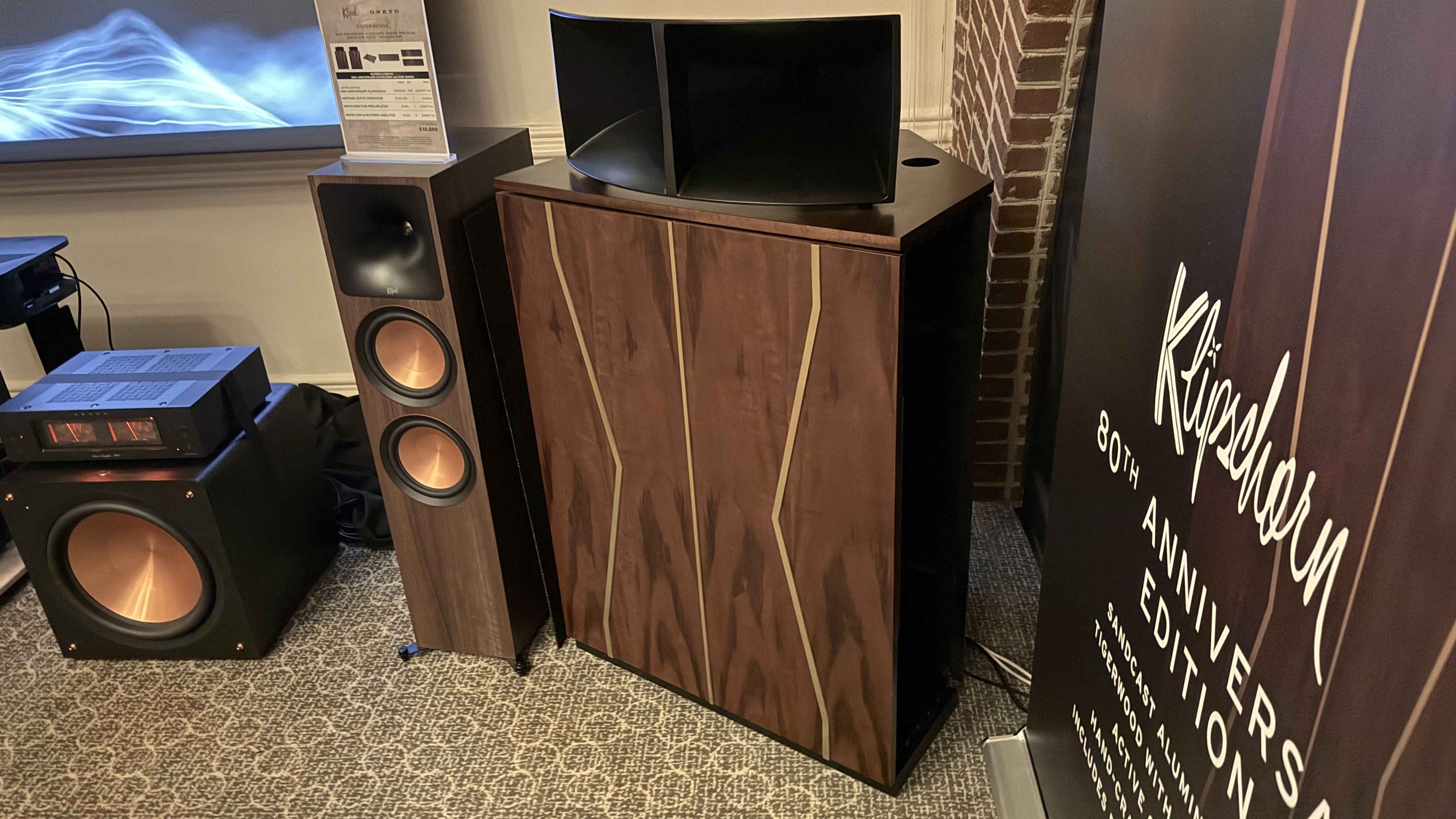 A close-up of the Klipsch Klipschorn