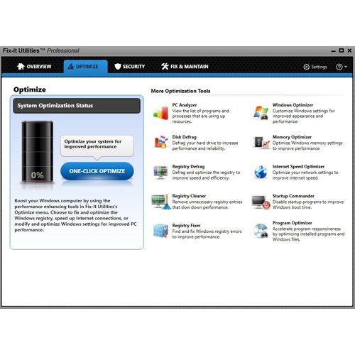 With Avanquest Fix-It Utilities Pro, you can optimize your PC with one click.