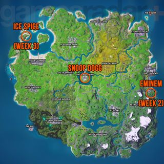 Fortnite Rappers locations map