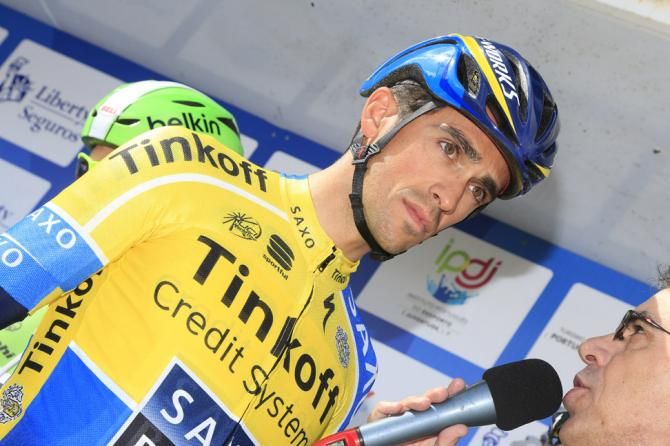 Alberto Contador interviewed on stage