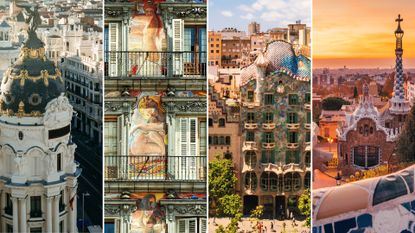 montage of images showing the bestof madrid and barcelona