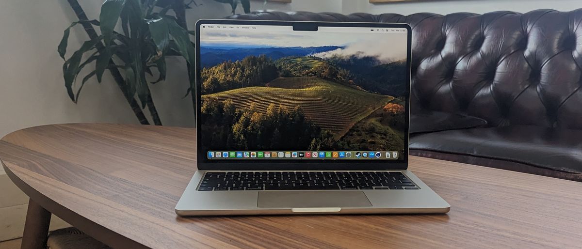 New MacBook Air 13-inch with M3 being used in a cafe