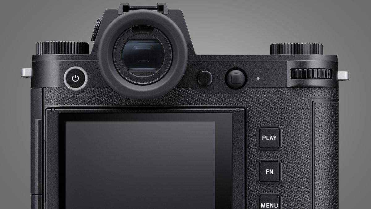 The Leica SL3 camera on a grey background