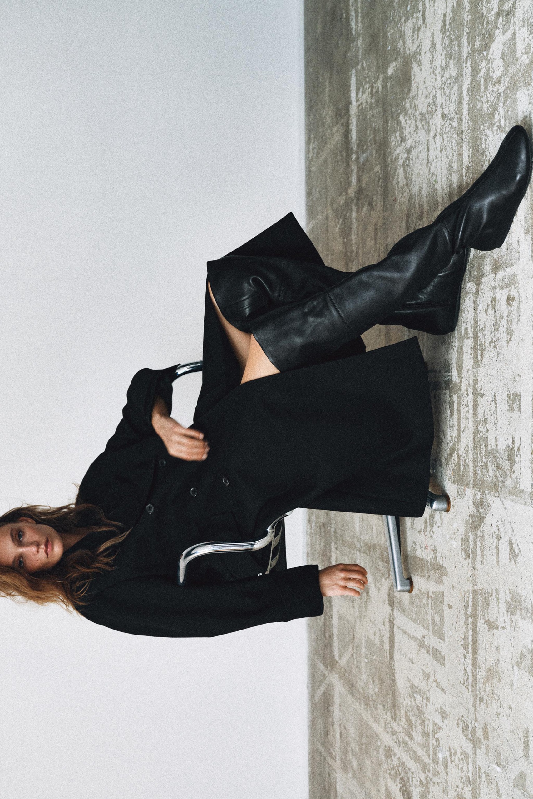 Limited Edition Soft Leather Flat Boots - Black - 6