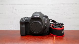 Canon 5D Mark IV: image shows Canon 5D Mark IV with strap