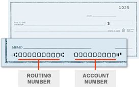 routing and account numbers
