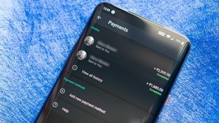 WhatsApp Pay transactions on an Android phone.