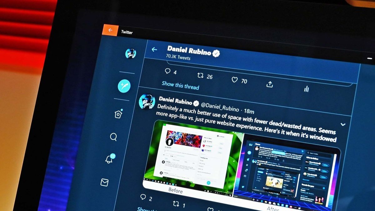 Twitter showing Daniel Rubino profile