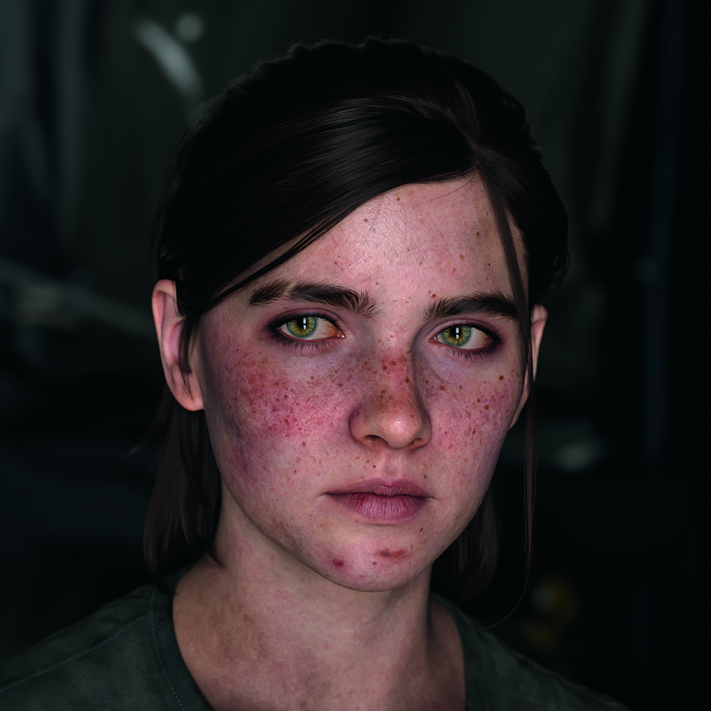 A female character model in a video game