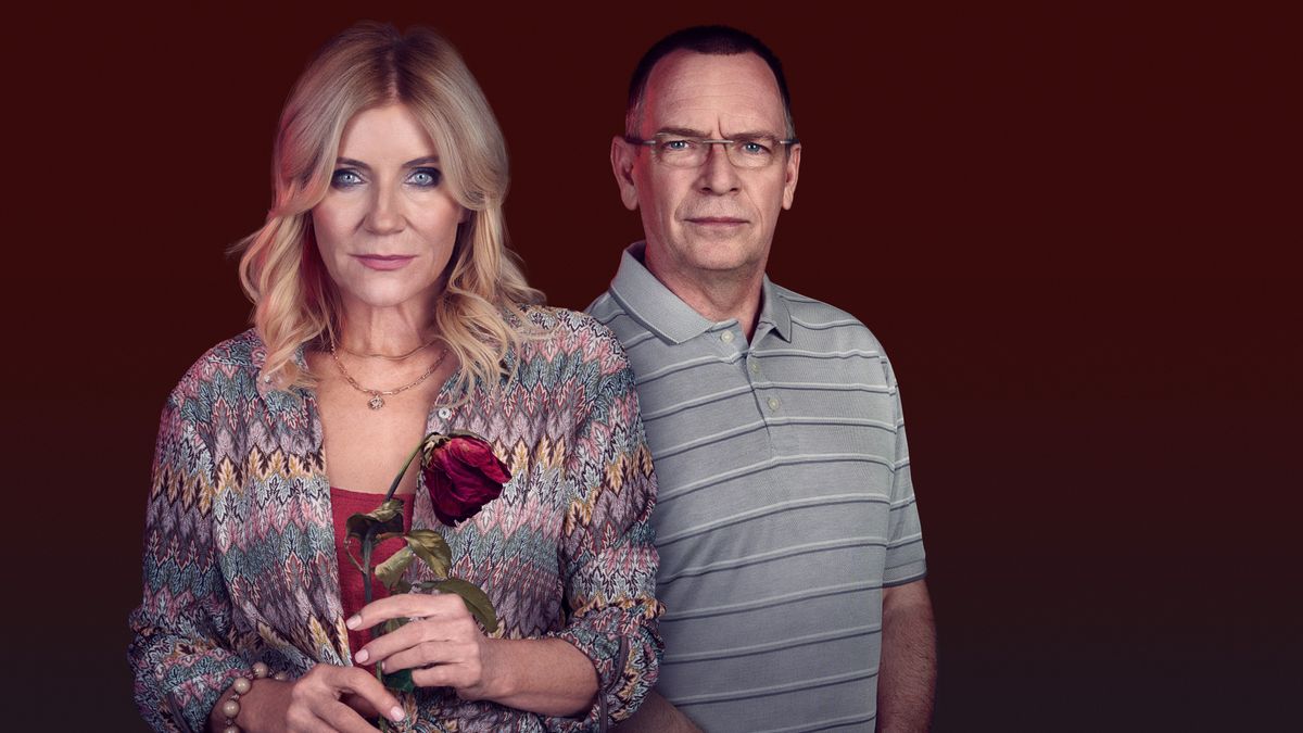 Michelle Collins as Cindy Beale and Adam Woodyatt as Ian Beale in EastEnders