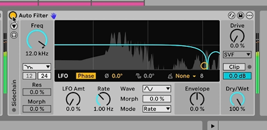 Ableton Auto Filter resampling mode