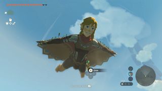 Link glides through the air using the Glide armor