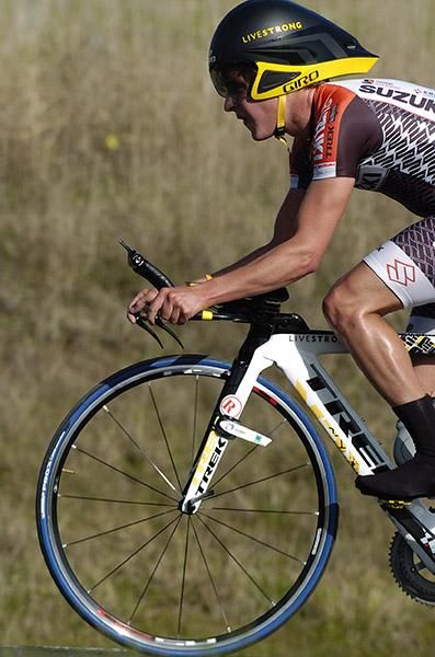 Joshua Atkins (Suzuki-Trek) on a climb nearing the finish in Ceres.