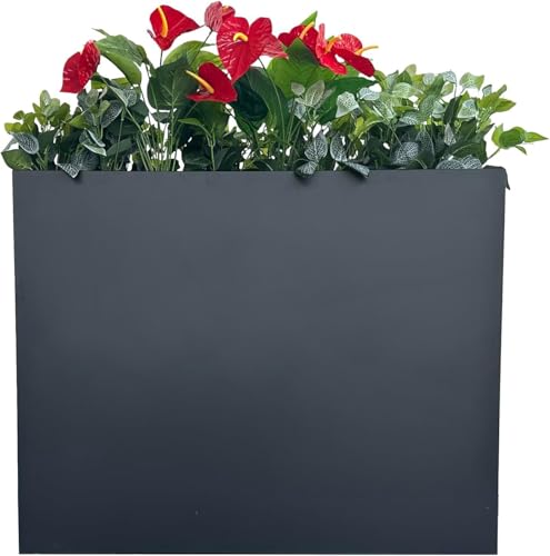 Minchi257 38&quot; L X 13&quot; W X 30&quot; H Metal Tall Rectangular Planter - Large Planter Box for Outdoor Patio/porch Modern Design for Plants, Flowers, Garden,spliced Flower Pot (black)