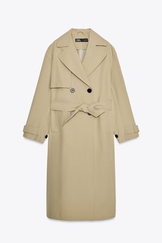 Water-Repellent Trench Coat With Belt