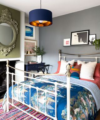 Andrea Wilson's guest bedroom has had a warm and colorful makeover