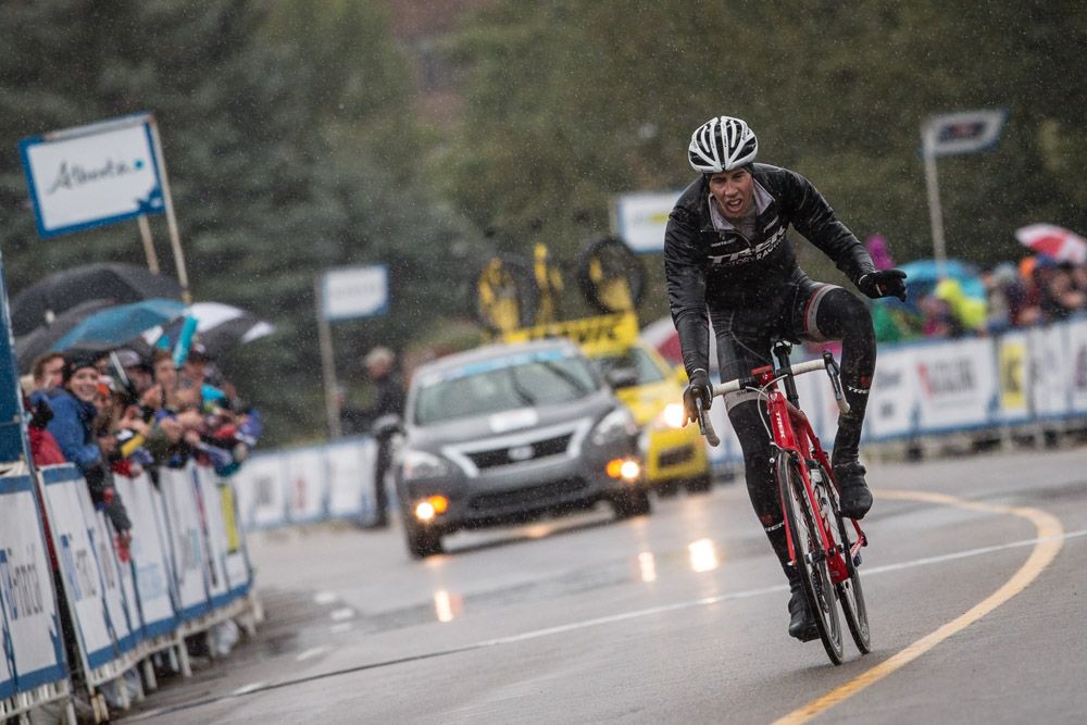 Laurent Didier (Trek) comes through the finish unsure of what place he&rsquo;s in