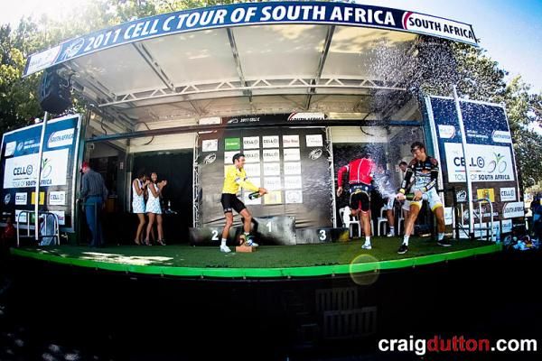Champagne celebrations for the winners.