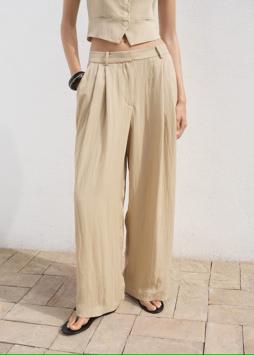 MANGO, Linen Cargo Trousers 