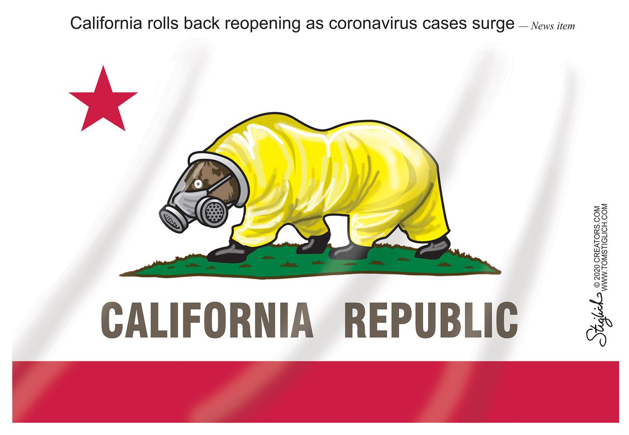 Editorial Cartoon U.S. California coronavirus