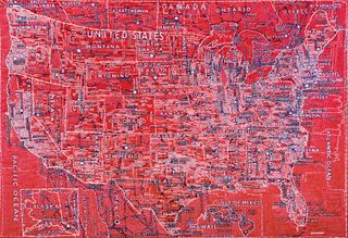 Paula Scher's map of the United States of America