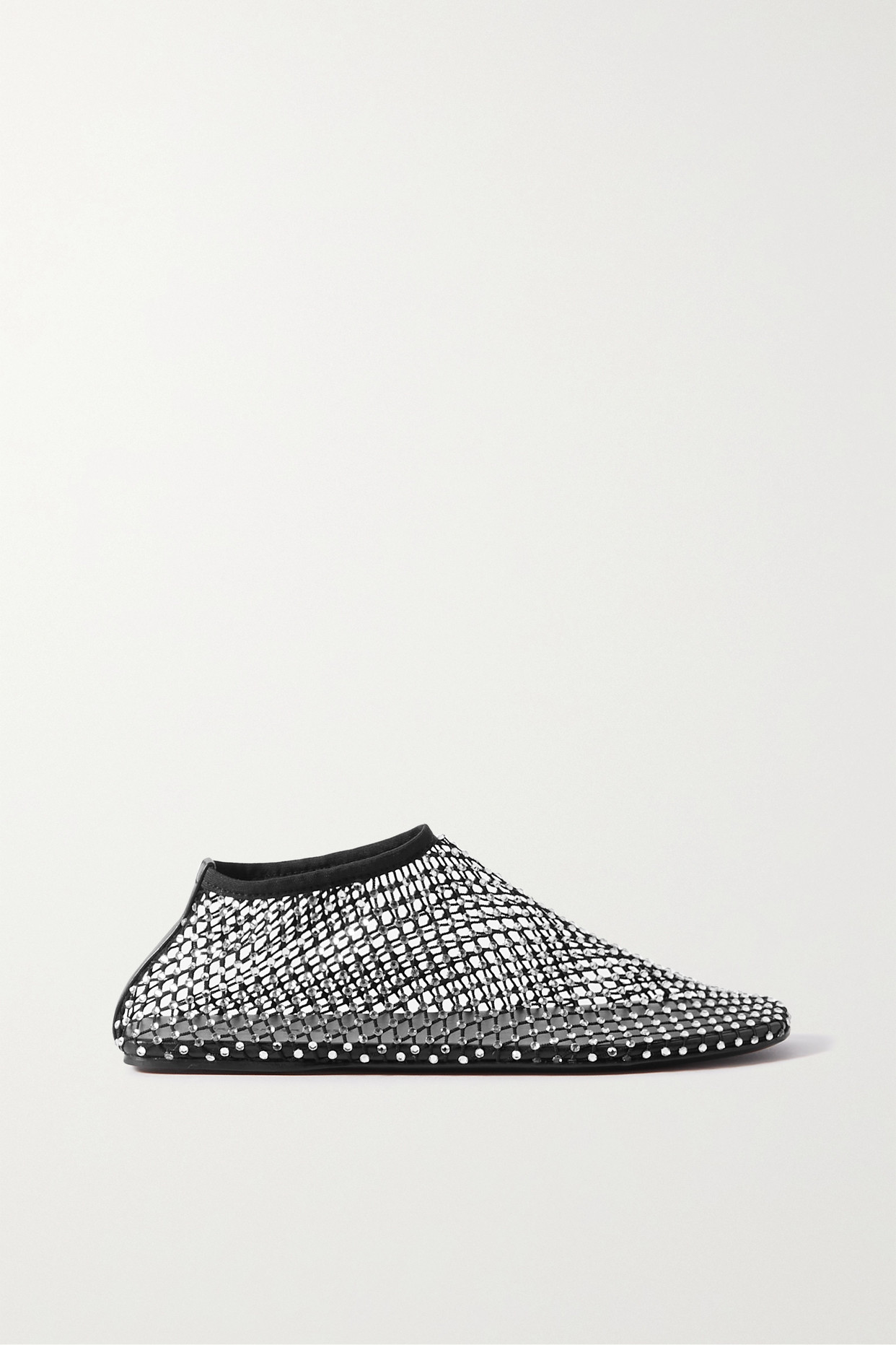 Minette crystal-embellished mesh ballet flats