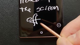 Galaxy note 20 with s pen in action
