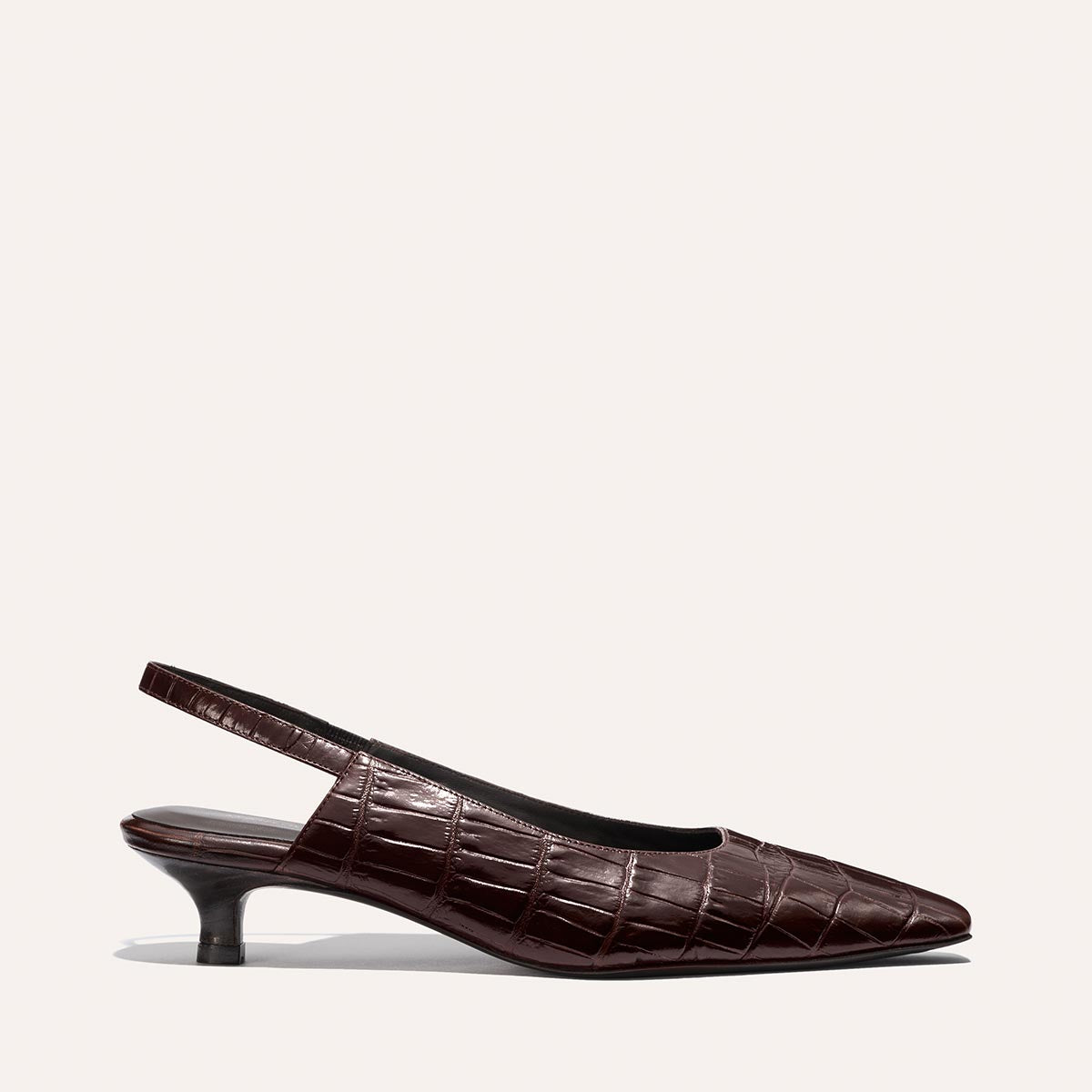 The Sofia Sling - Espresso Croc Embossed
