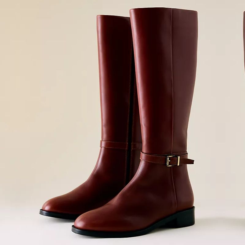 burgundy knee high boot