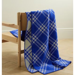 A blue throw