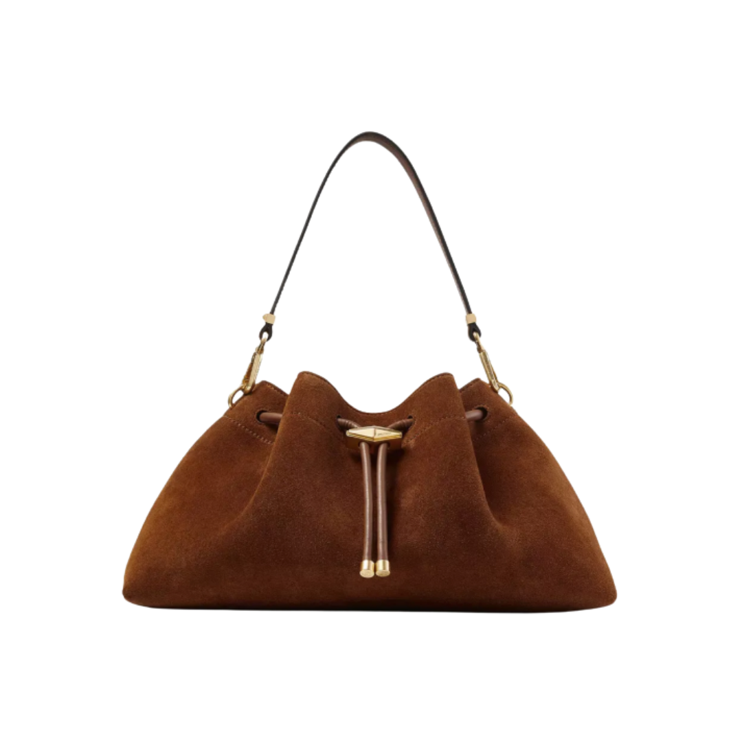 JIMMY CHOO, Cinch Suede Shoulder Bag