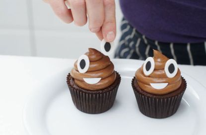 Emoji poop cupcakes