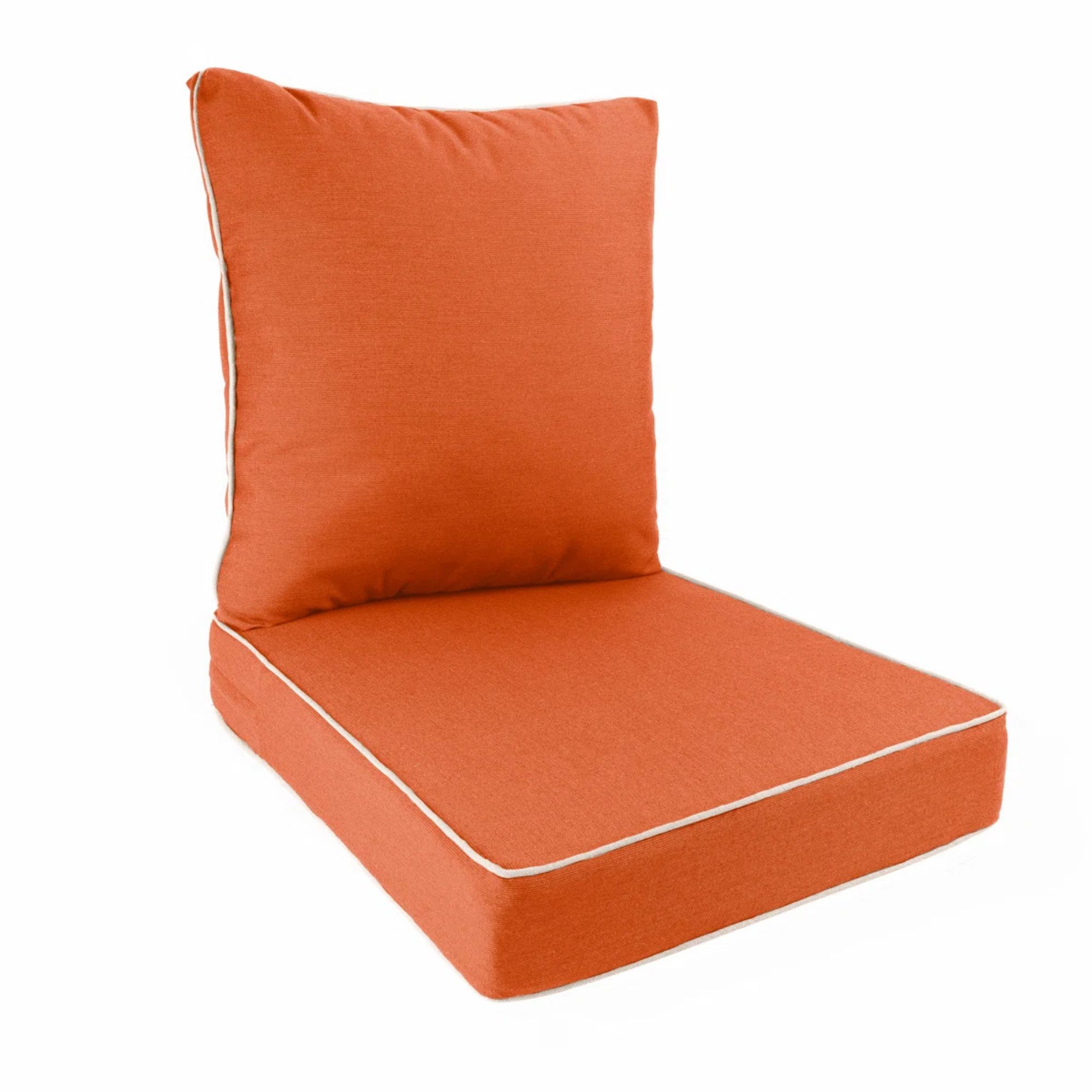 Sunbrella Outdoor Lounge Chair Cushion 2 Piece Set Back & Seat (Cayenne)