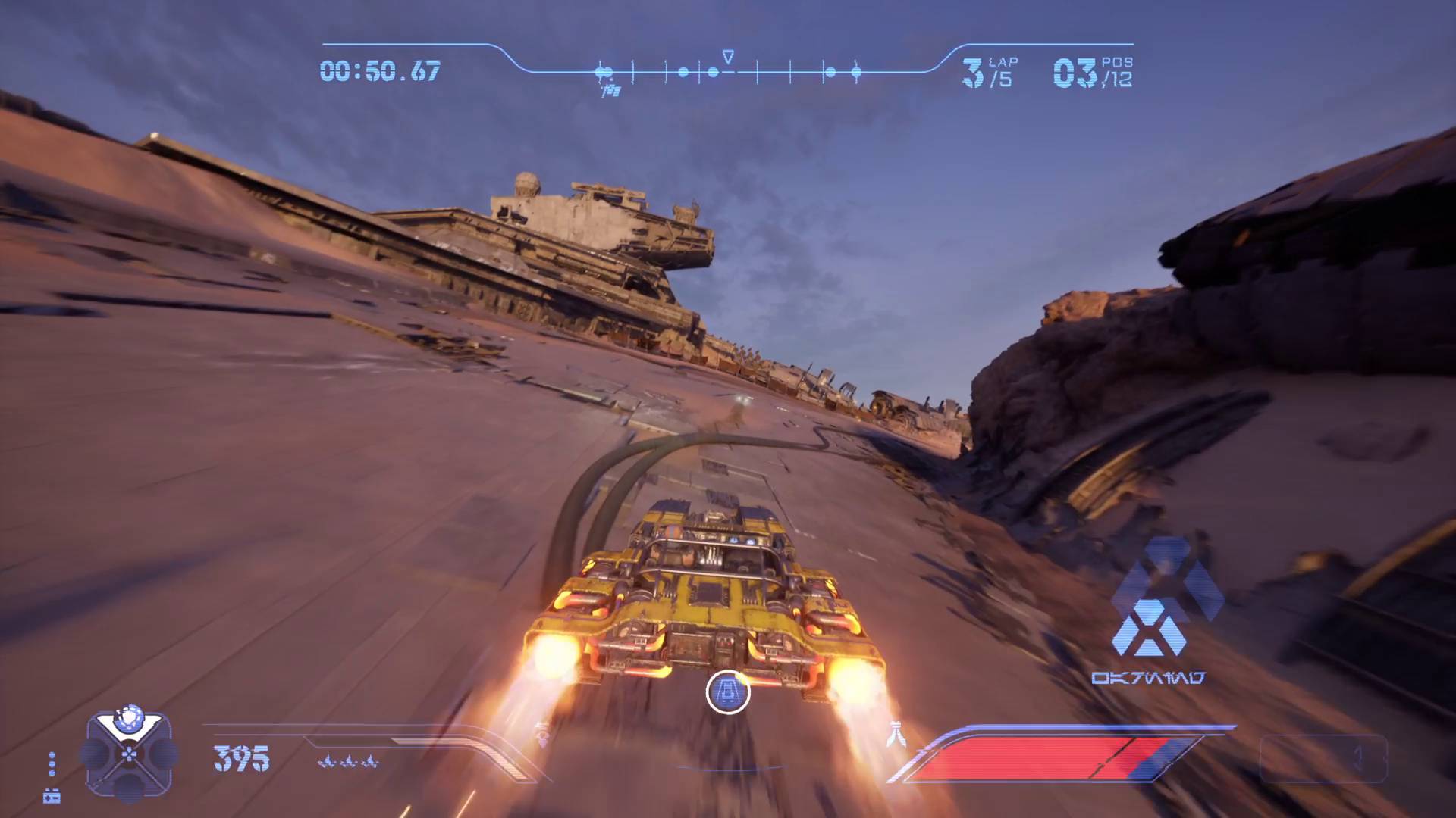 Star Wars Galactic Racer landspeeder on jakku using ramjet and redlining