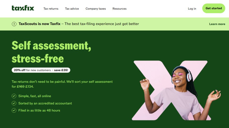 Website screenshot of TaxScouts (October, 2025)