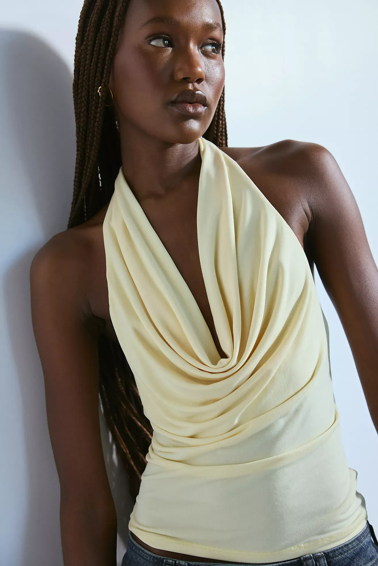 Silence + Noise Coyote Cowl Neck Halter Top