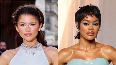 Zendaya attends the world premiere of "The Odyssey" at Odeon Luxe Leicester Square/ Teyana Taylor attends the 6th Annual Academy Museum Gala at Academy Museum of Motion Pictures (side by side image) 