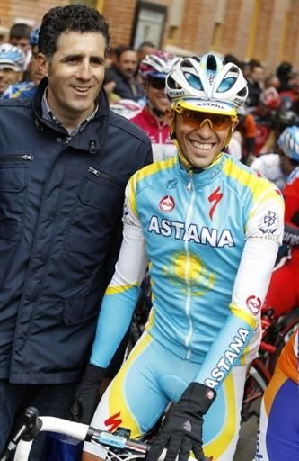 Miguel Indurain and Alberto Contador (Astana)