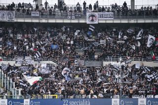 Juventus fans during a derby against Torino in 2022.