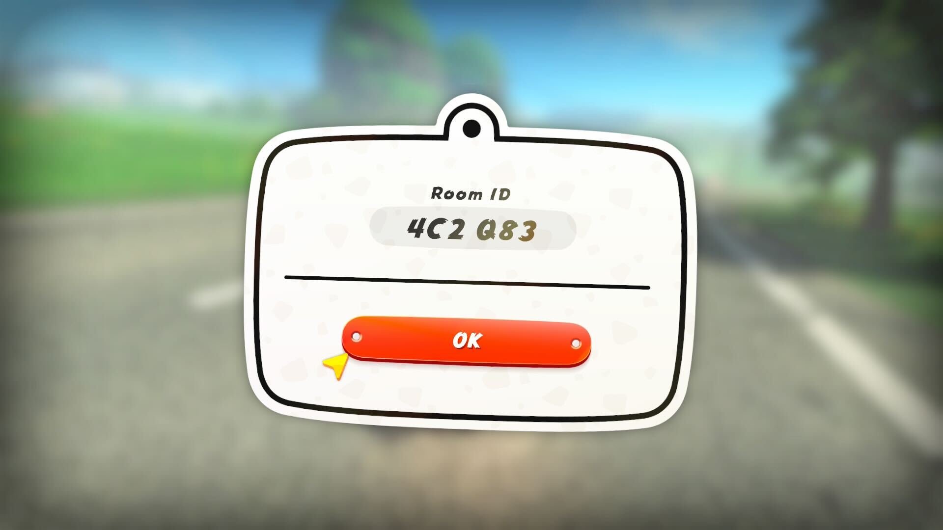 A sample Room ID in Mario Kart World Online