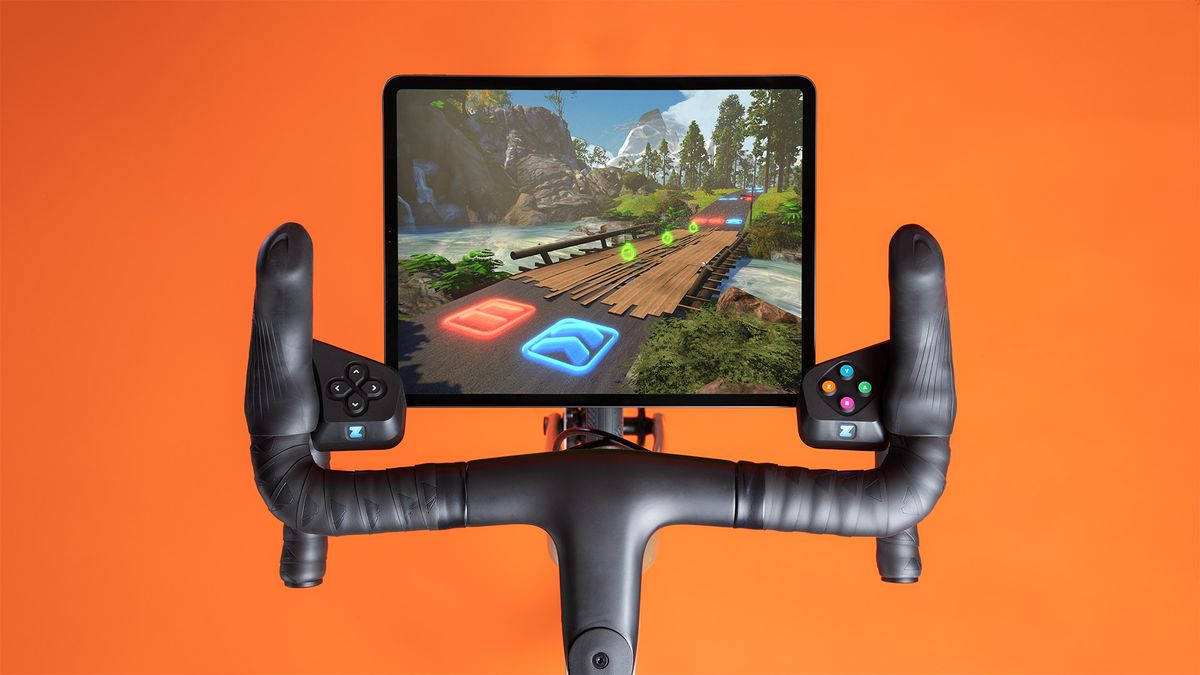 Exercise bike with online game screen