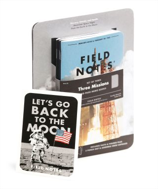 Field Notes' "Three Missions" pack includes three memo books and three "punch out and assemble" capsule models.