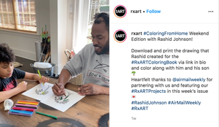 Artist Rashid Johnson’s #ColoringFromHome takeover
