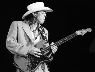 Stevie Ray Vaughan onstage at Chicago Blues Fest, 1985