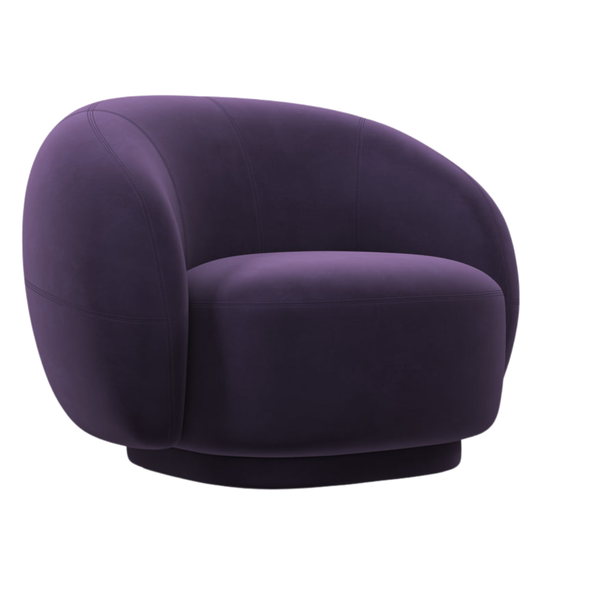 purple chair with a rounded back