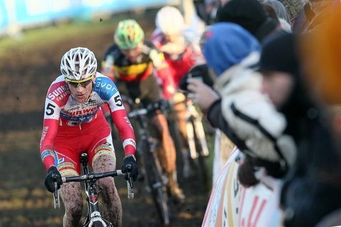 Klaas Vantornout (Sunweb-Revor) leads Sven Nys and teammate Kevin Pauwels.