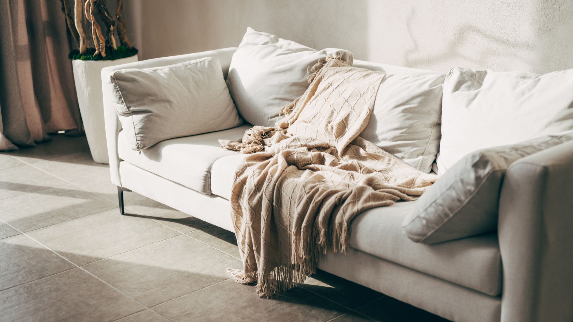 picture of a beige fabric sofa